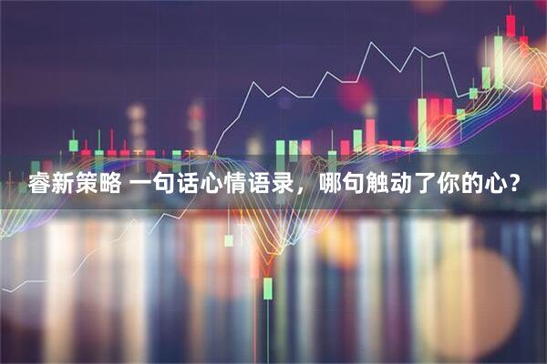 睿新策略 一句话心情语录，哪句触动了你的心？