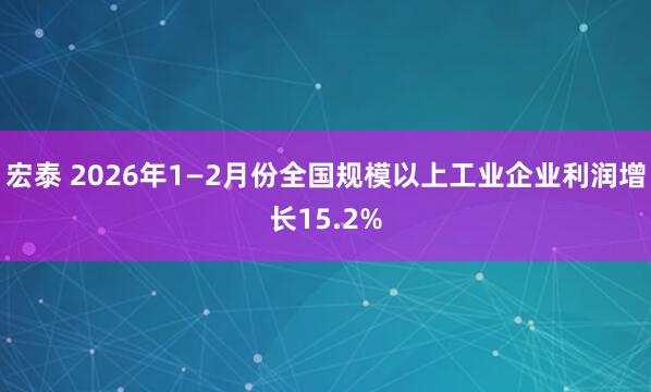 宏泰 2026年1—2月份全国规模以上工业企业利润增长15.2%